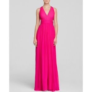 Aidan Mattox Cutout Silk Gown